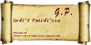 Gróf Patrícia névjegykártya